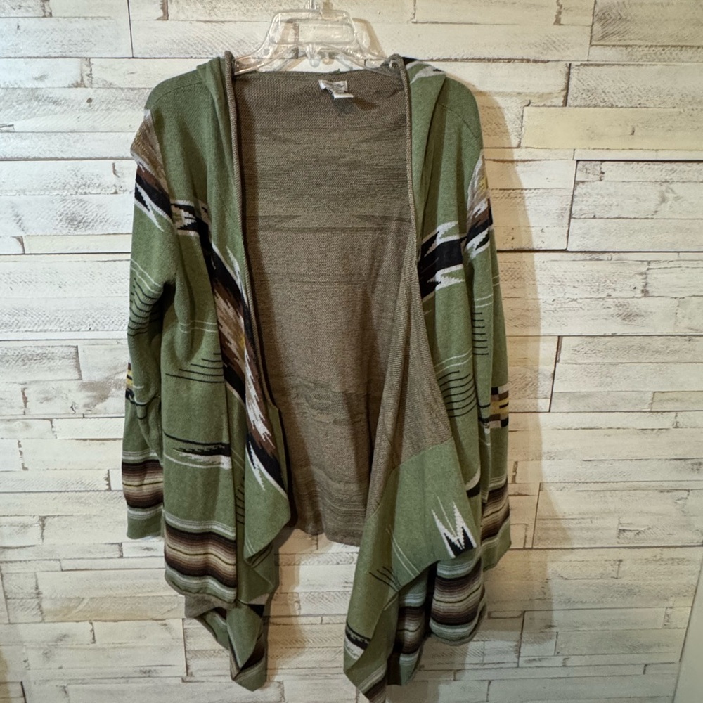 Tasha Polizzi Olive and Brown Patterned Cardigan